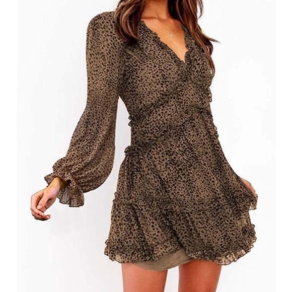 Cheetah print swing dress with open back - Picture 1 of 3